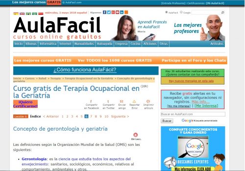 Curso gratis de geriatría