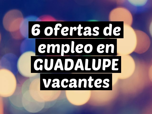 6 ofertas de empleo en GUADALUPE vacantes